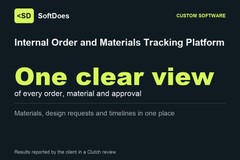Internal Order and Materials Tracking Platform for a Manufacturing Company