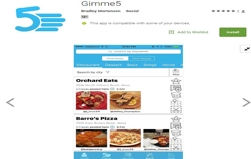 Gimme5 Social App screenshot 1