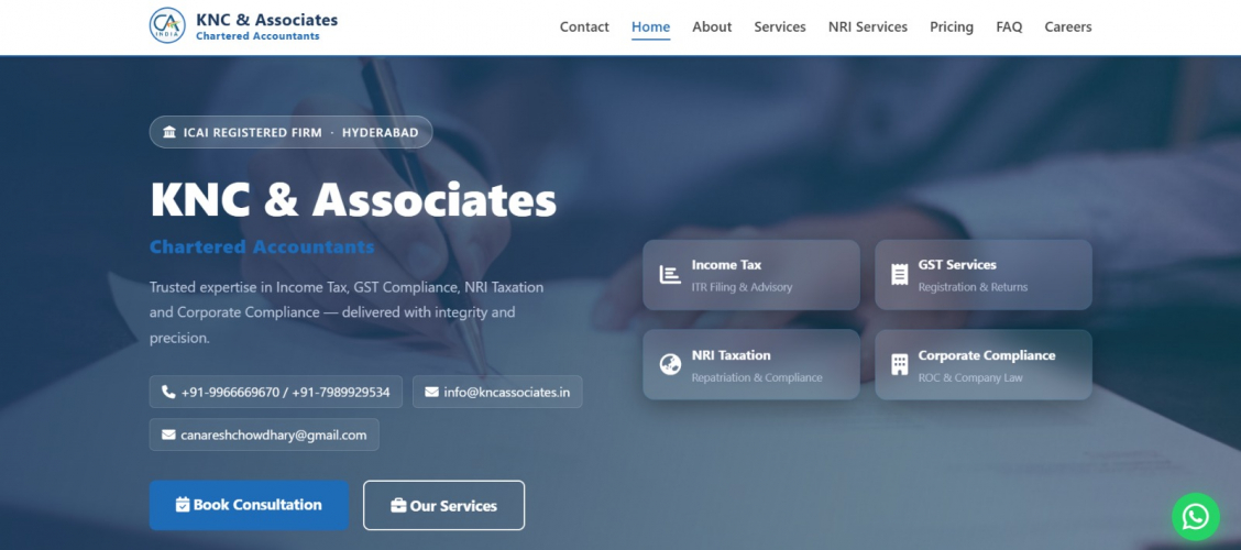 KNCA Chartered Accountant Firm Website Development screenshot 2