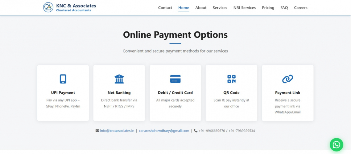 KNCA Chartered Accountant Firm Website Development screenshot 1