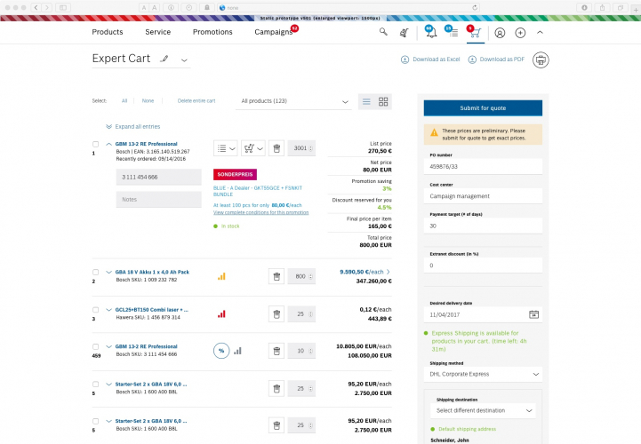 Global ordering system for power tools screenshot 1