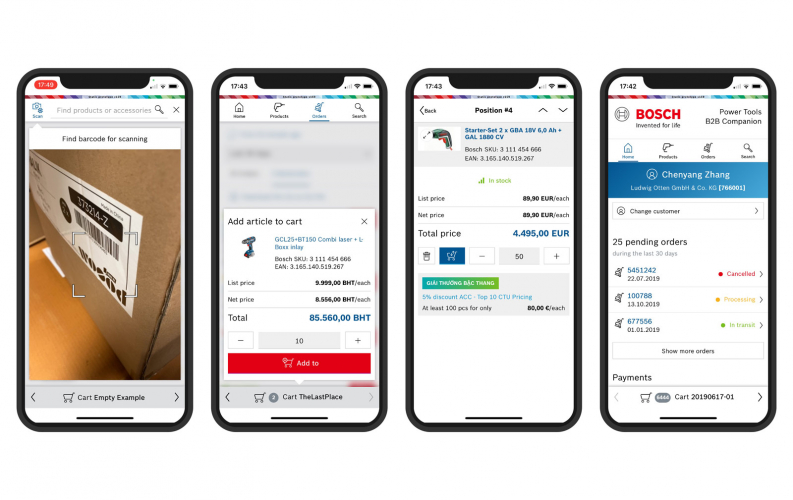 Global ordering system for power tools screenshot 2