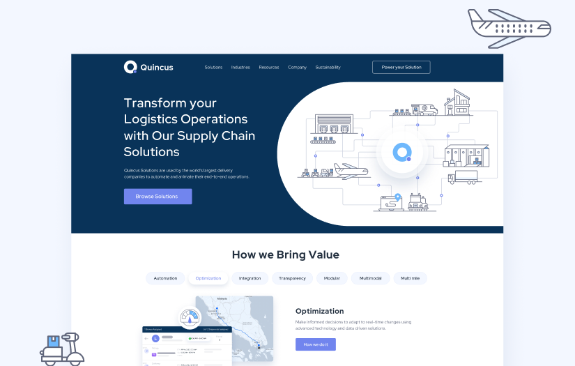 Web site development for Quincus screenshot 1