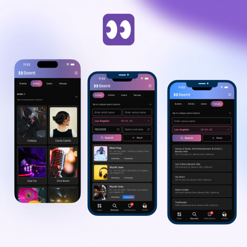 Seent IOS & Andriod Mobile App screenshot 1