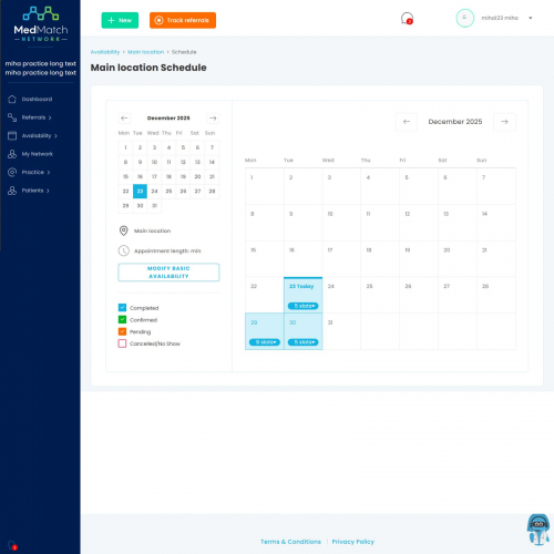Med Match SaaS Web Application screenshot 2