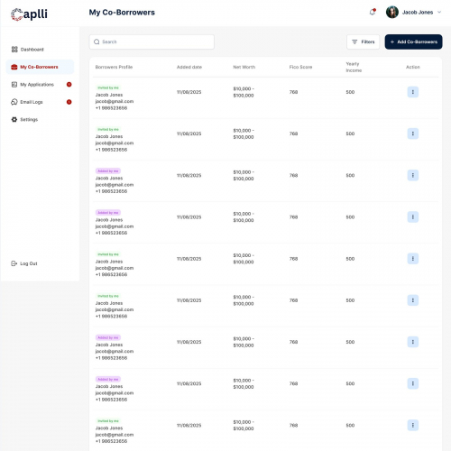 Cappli Loan Tracking Web Application screenshot 3