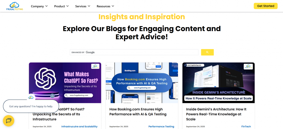 Frugal Testing Website Development screenshot 1