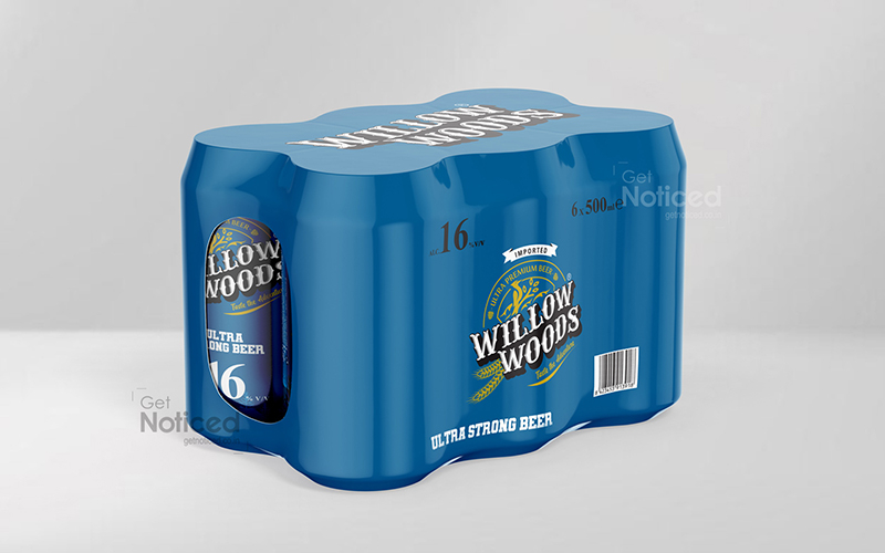 Ultra Strong Beer Can Packaging Design for Willow Woods Brewery screenshot 1