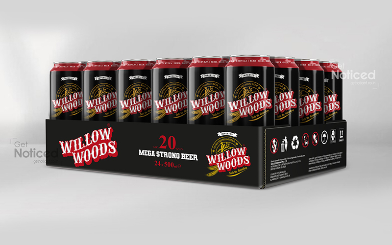 Custom Mega Strong Beer Can Packaging Design for Willow Woods Brand, Malayasia  screenshot 1