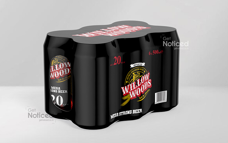 Custom Mega Strong Beer Can Packaging Design for Willow Woods Brand, Malayasia  screenshot 2