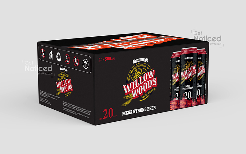 Custom Mega Strong Beer Can Packaging Design for Willow Woods Brand, Malayasia  screenshot 5