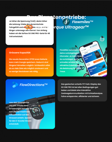 SoFlow – SO ONE PRO Electric Scooter Website Design screenshot 5