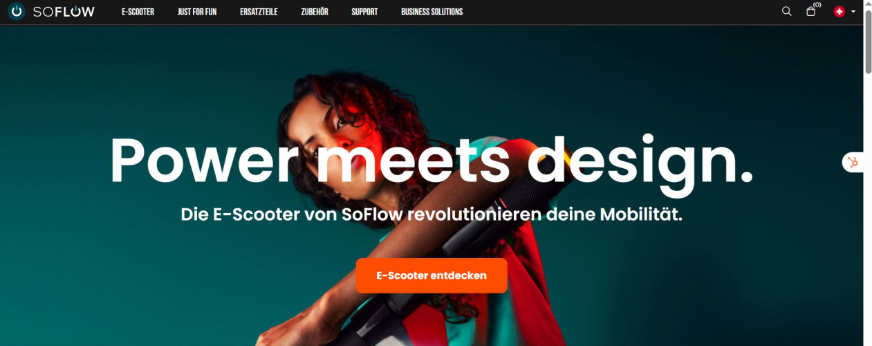 SoFlow – SO ONE PRO Electric Scooter Website Design screenshot 1