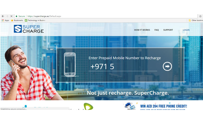 SuperCharge - B2C Mobile Recharge Portal - Dubai screenshot 1