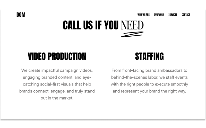 Department of Motion: Branded Motion Design & Event Staffing Company by Taqwah screenshot 4