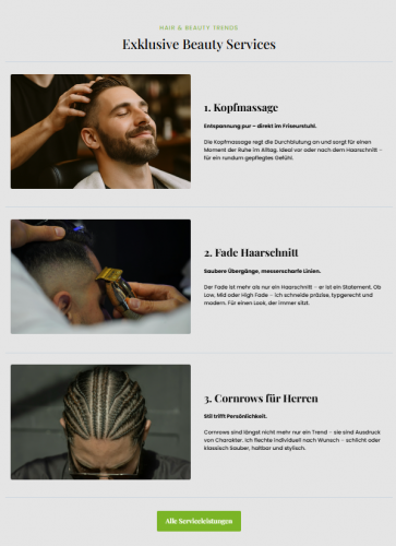 Website for Modern Hair Salon screenshot 2