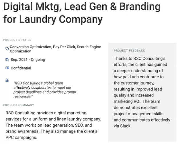 Digital Marketing, Lead Generation & Branding for Laundry Company screenshot 1