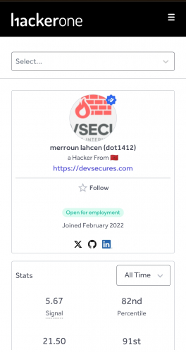 HackerOne Bug Bounty Program Participation screenshot 1