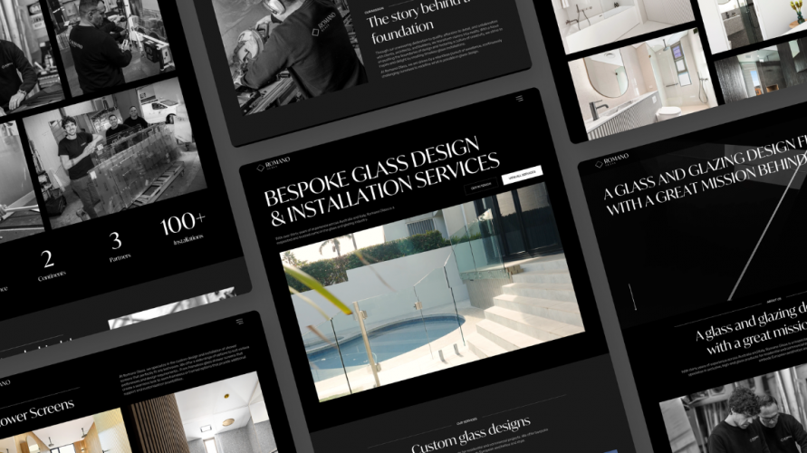 Brand identity & Website transformation for Romano Glass screenshot 1