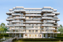 Residential Building Concept with Fluid Terraces