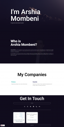 Arshia Mombeni personal website screenshot 1
