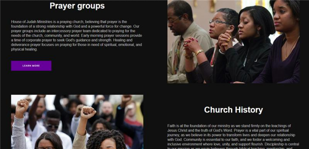 Designing a Modern, Welcoming Website for The House of Judah Ministries screenshot 3