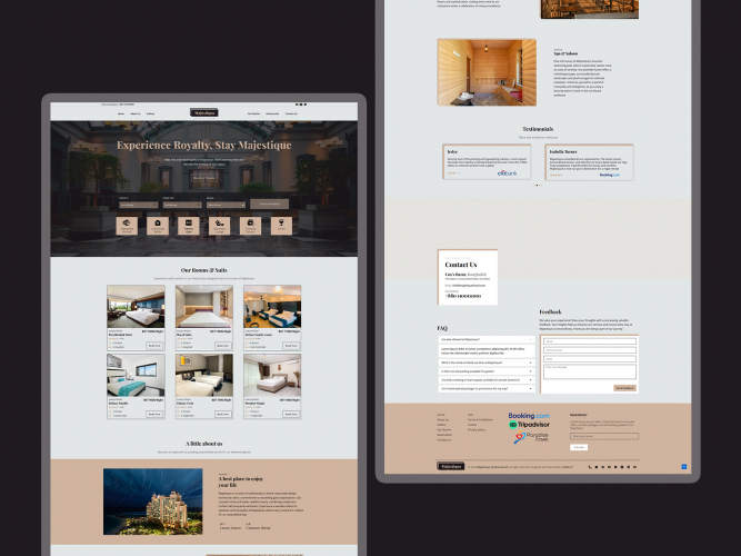 Hotel & Resort Booking Responsive WordPress Website Design screenshot 2