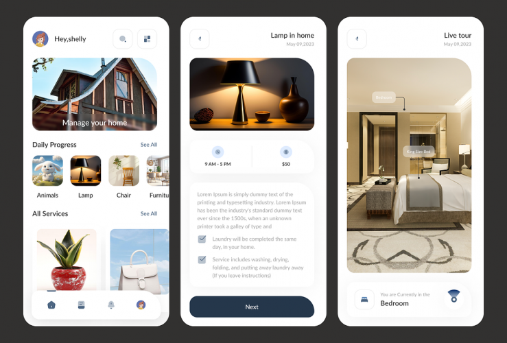 Home Management App UI Design screenshot 1