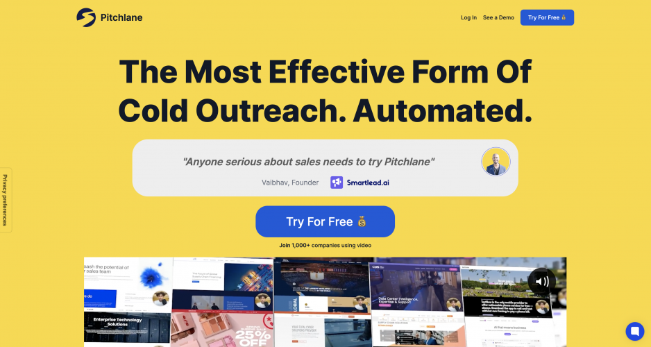 PitchLane | B2B SaaS Microsite Builder & Sales Engagement Platform. screenshot 1
