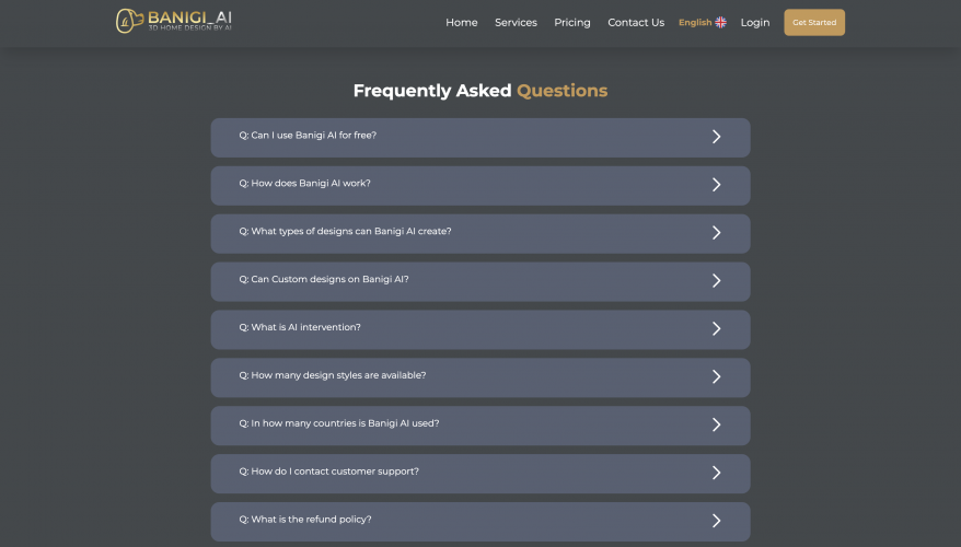 Banigi AI | Web-Based Interior Design Platform. screenshot 1