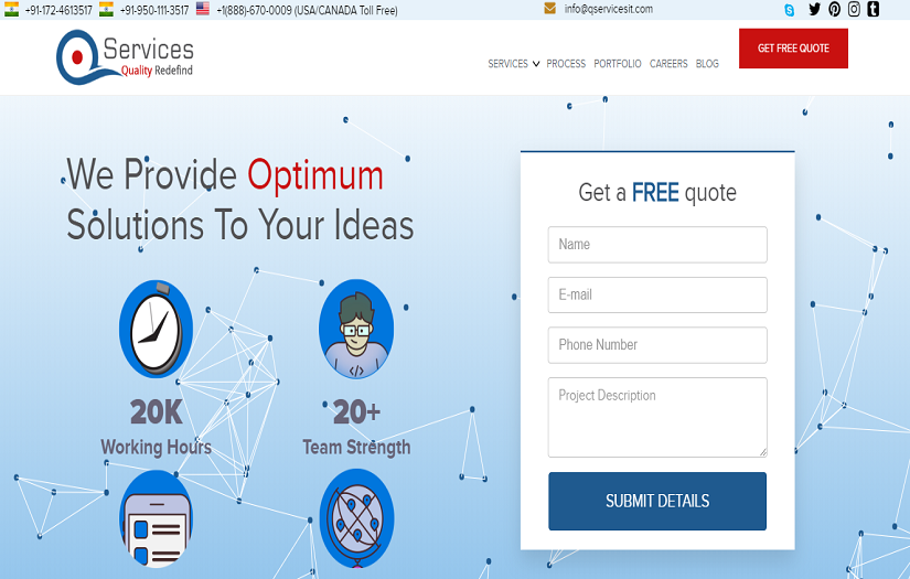 QServices Inc- Trustworthy Web and Mobile Development Services screenshot 1
