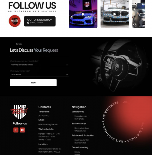 UI / UX Website Design for an Automotive Services Website screenshot 3