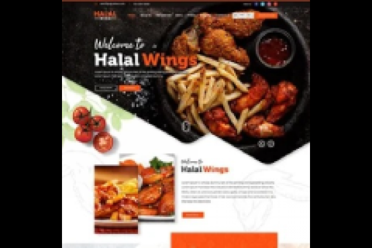 Halal Wings – Fast Food Website Design screenshot 1