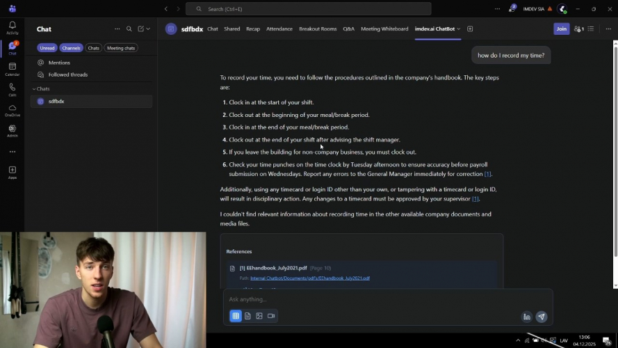 A company-owned, secure internal chatbot retrieving docs from cloud screenshot 3