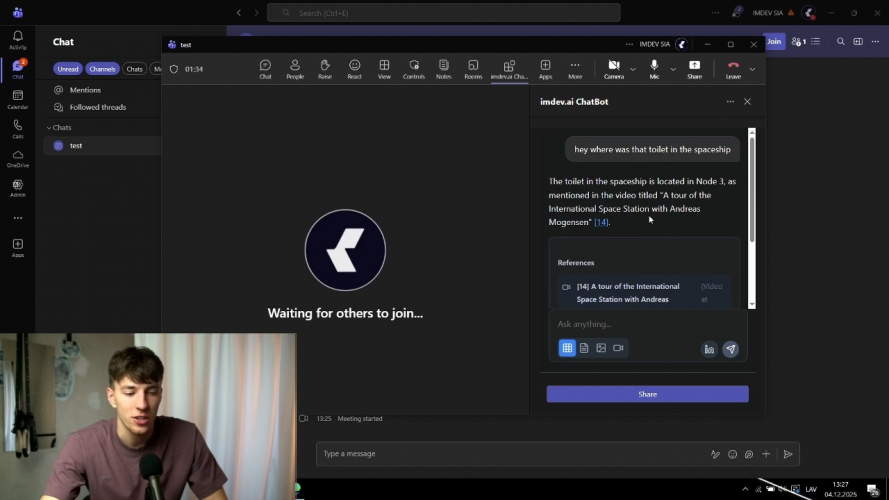 A company-owned, secure internal chatbot retrieving docs from cloud screenshot 5