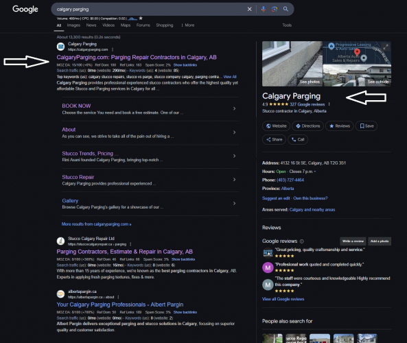Recovering 70% lost traffic for Calgary Parging screenshot 1
