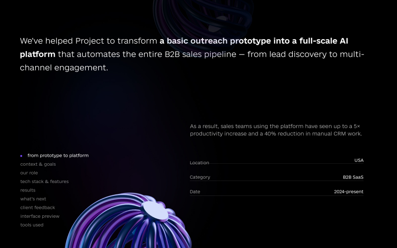 SalesTech platform screenshot 2