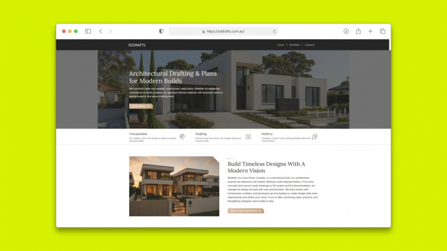 “Architectural Drafting Studio Website screenshot 1