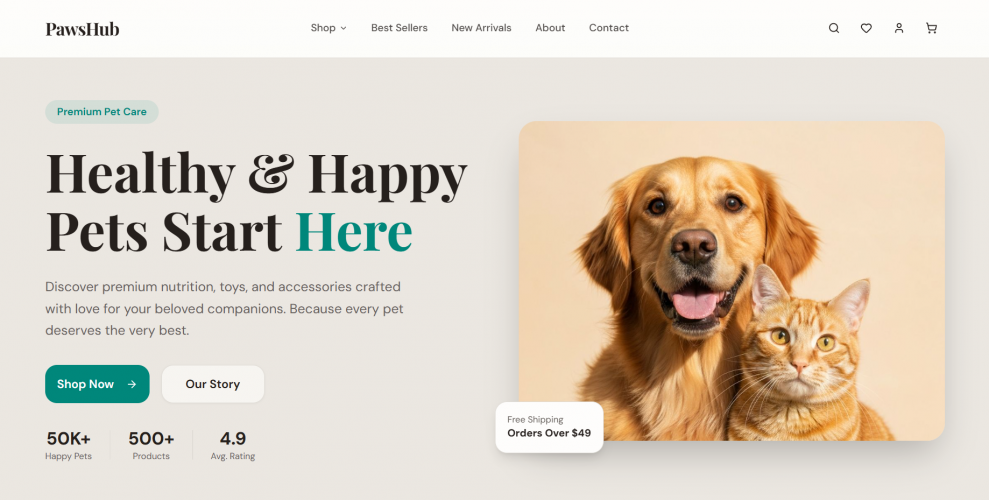 PetCare Market: Modern Pet Products E-commerce Store screenshot 2