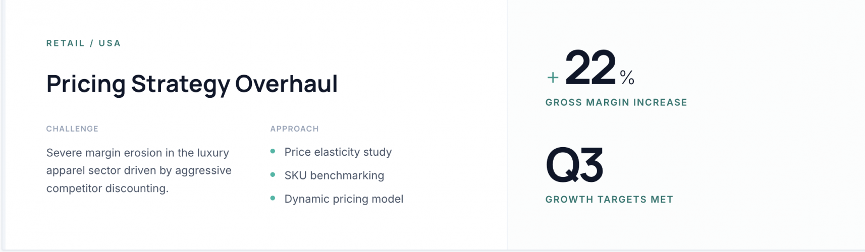 Pricing Strategy Overhaul for a Luxury Apparel Retailer (USA) screenshot 1