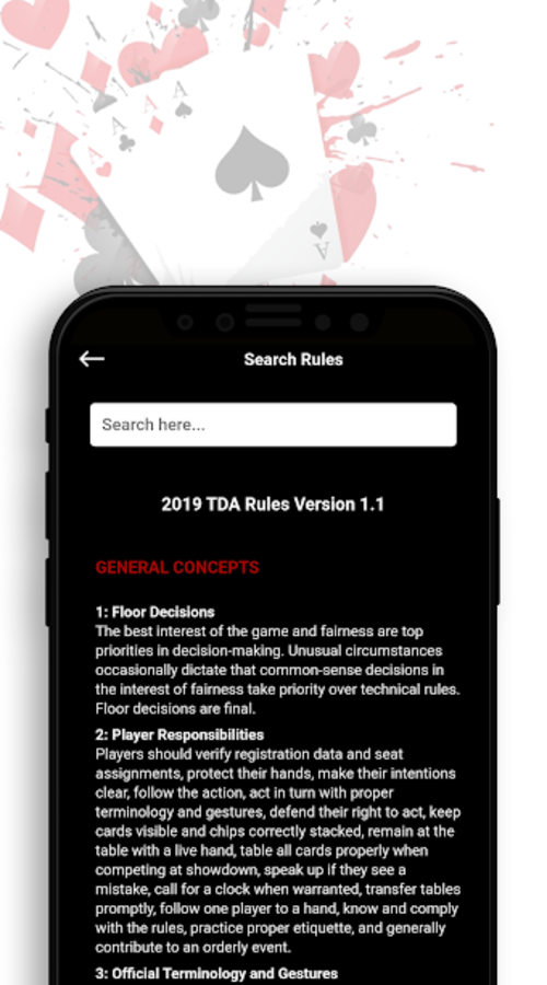 Official Poker TDA Rules (Poker tournament app) screenshot 2