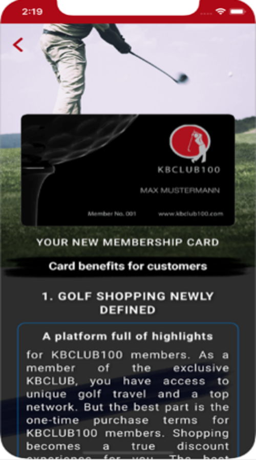 KBCLUB100 (Golf club products ecommerce app) screenshot 2