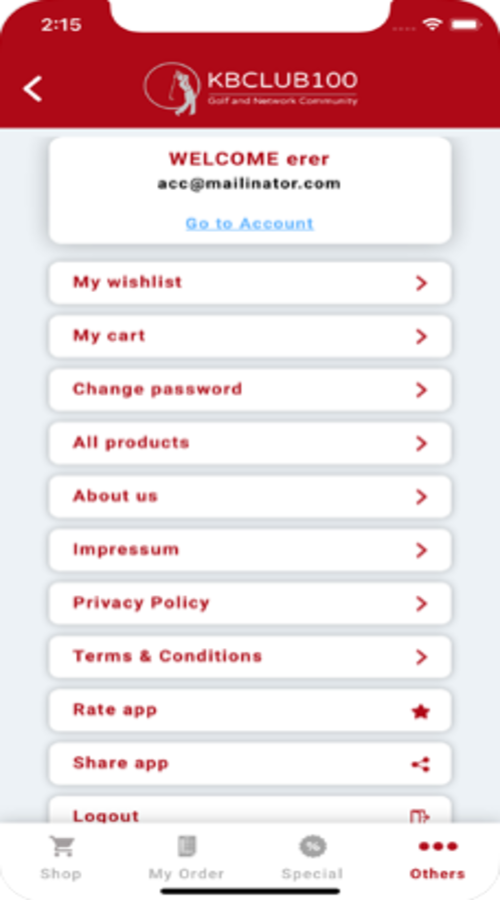 KBCLUB100 (Golf club products ecommerce app) screenshot 3