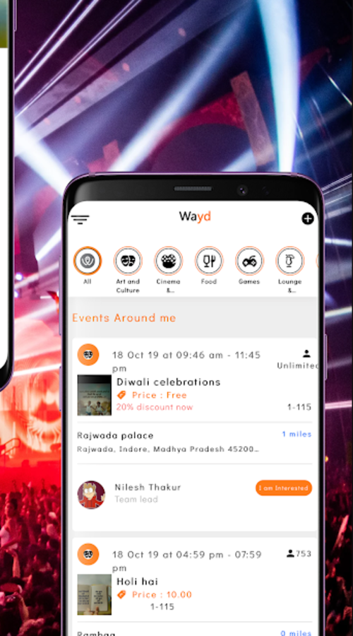 WAYD (Nearby events app) screenshot 1