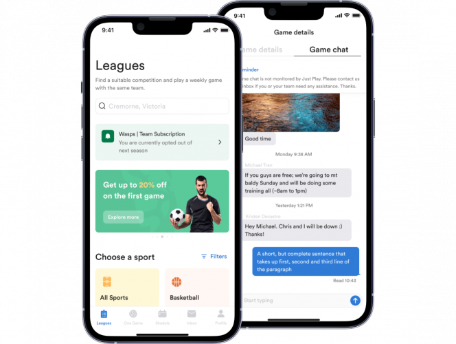 Just Play - Social Platform for Connecting Team Sports Players screenshot 2