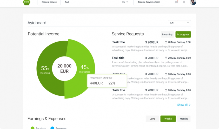 AYIO - P2P Service Providers Marketplace screenshot 2