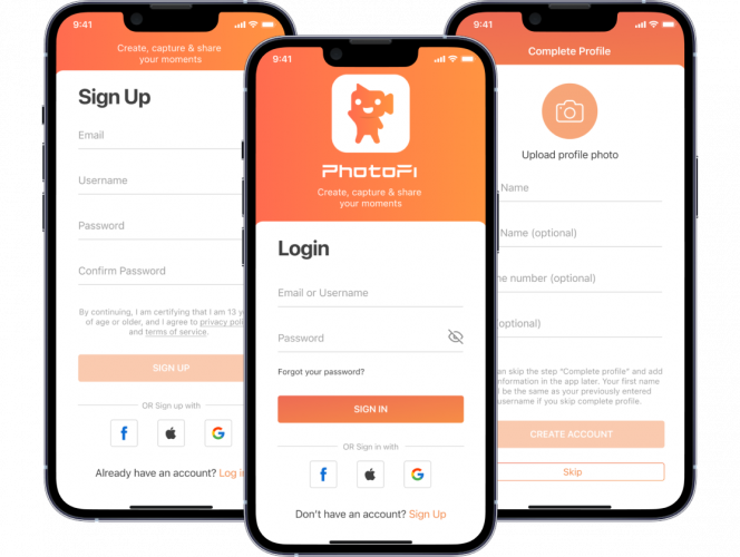 PhotoFi - Donation-Based Social Network screenshot 2