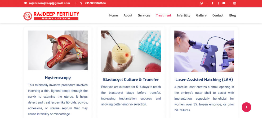 Rajdeep Fertility Clinic Website & Hospital Management System Development screenshot 1