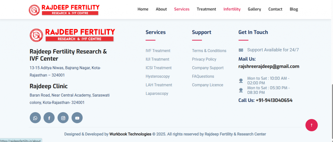Rajdeep Fertility Clinic Website & Hospital Management System Development screenshot 2
