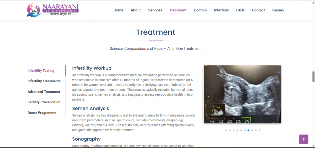 Naarayani Fertility Clinic Website & Hospital Management System Development screenshot 3